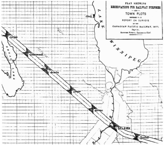 Map of Proposed Railway Route, 1872, Province of Manitoba
