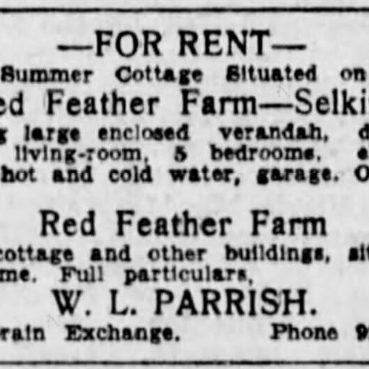 A for rent advertisement for Red Feather Farm.