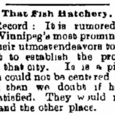 Newspaper article describing the importance of a fish hatchery