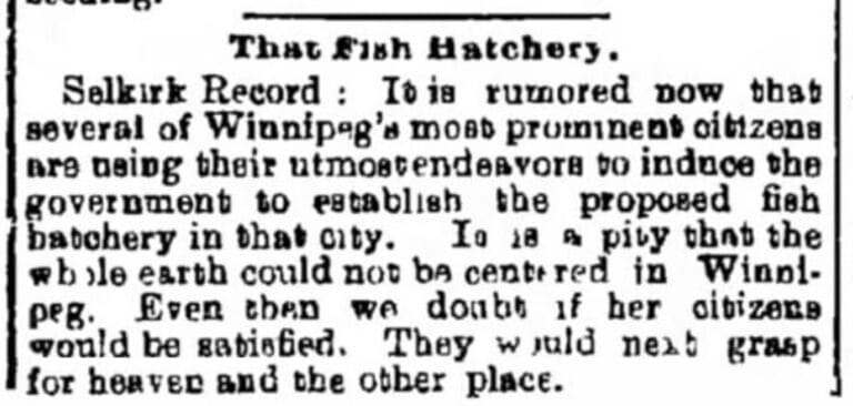Newspaper article describing the importance of a fish hatchery