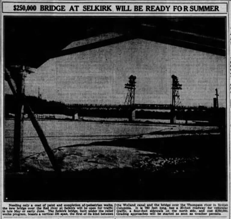 Newspaper article about the new Selkirk Lift Bridge needing a few minor improvements before it was open for use.
