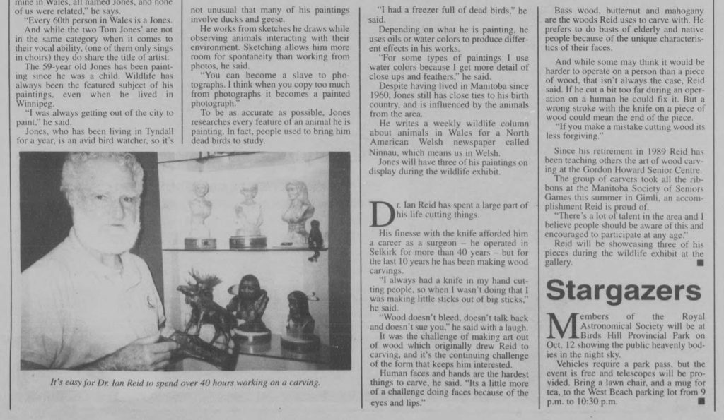 Page from a newspaper with two black and white images with the headline reading "Artists Get Wild".