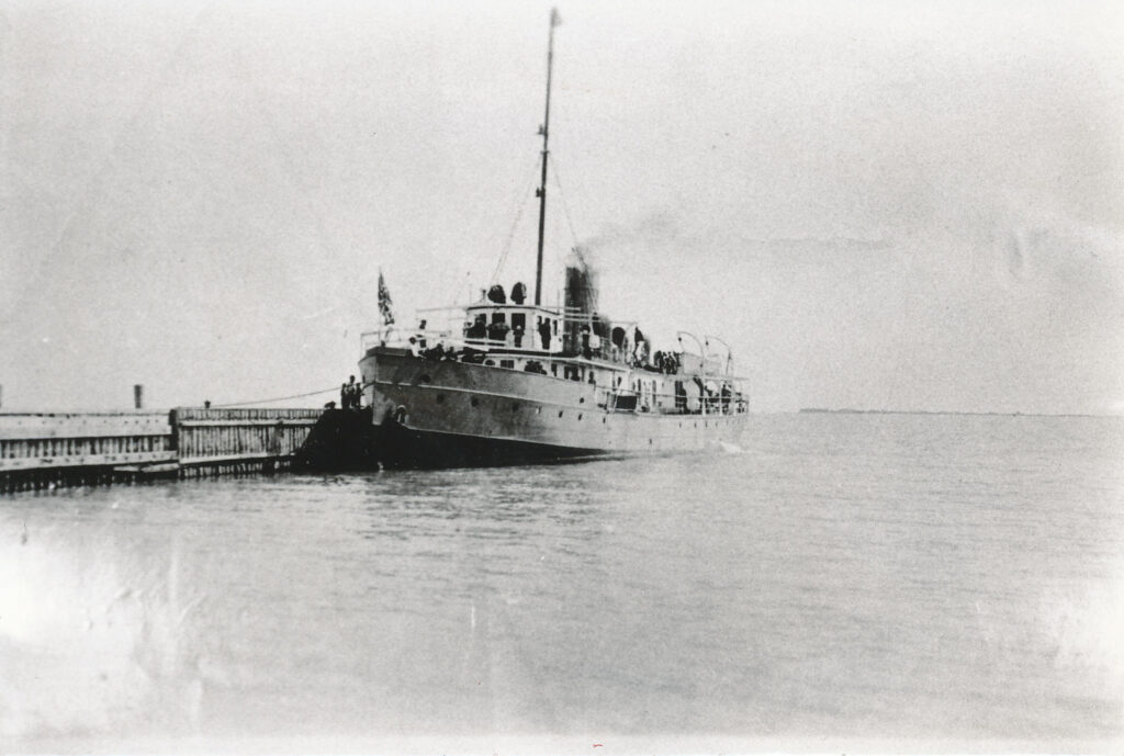 Bradbury docked at Gimli, 1920-1930s, source unknown