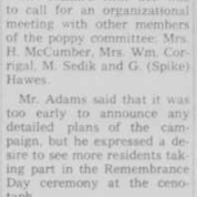 Chappy Adams to head Legion Poppy Committee