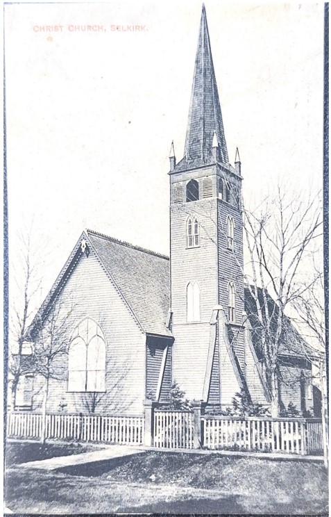 Black and white image of the front of Christ Church