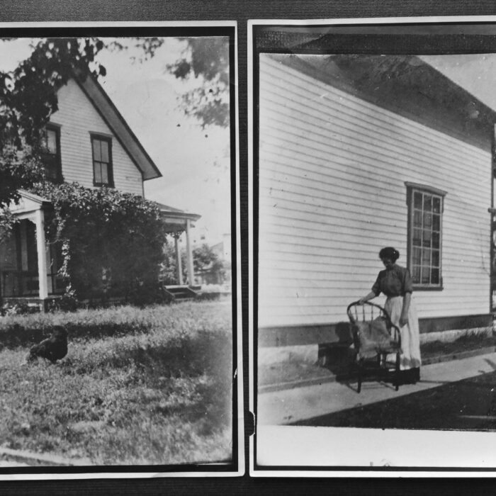 Black and white photos of the Colcleugh house in late 1800s