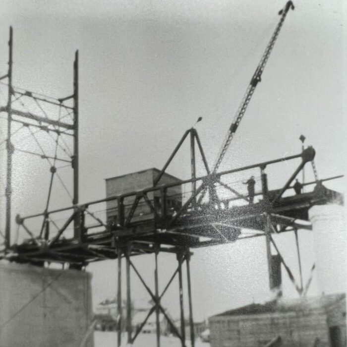 Construction, Date Unknown, Selkirk Museum Collection Black and white photo of bridge construction