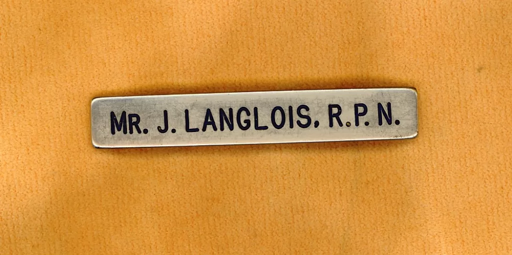 Dad, Jock Langlois's Pin from Working at the Selkirk Mental Hospital, Jock Langlois