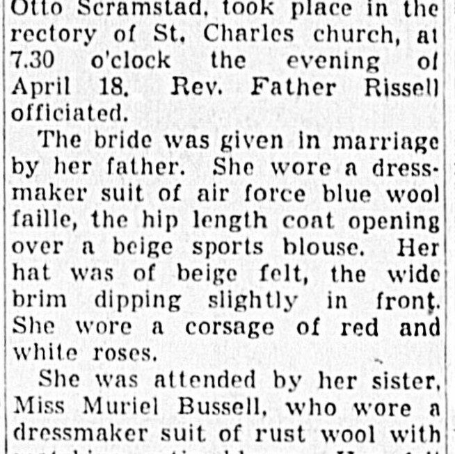 Dorothy Bussell and Ingwald Scramstad Wed in Evening Bridal