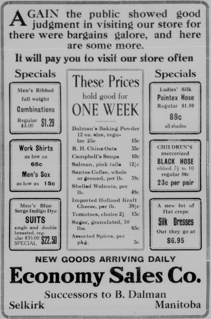 Economy Sales Co Ad