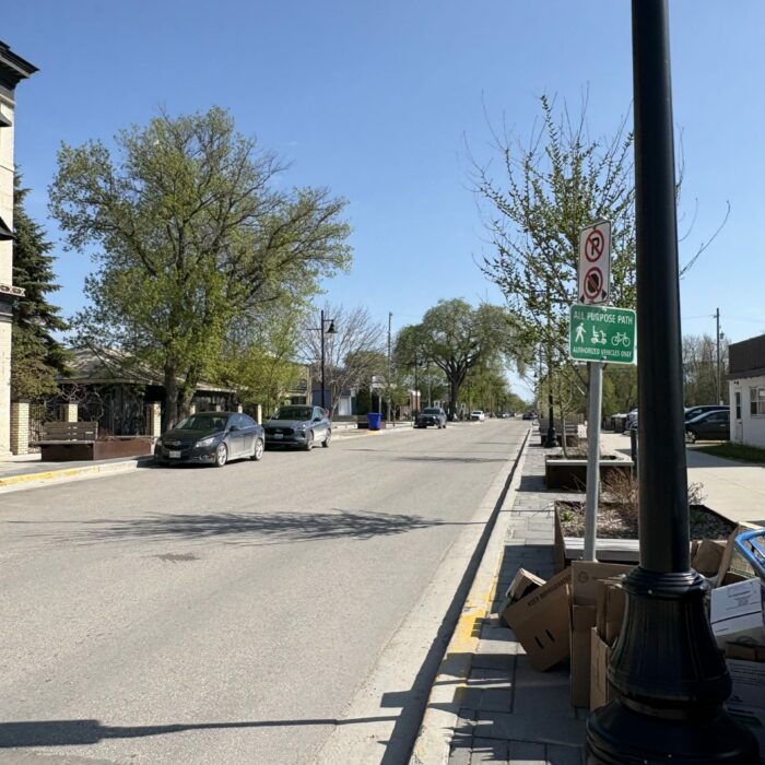 Colour photo of a street view