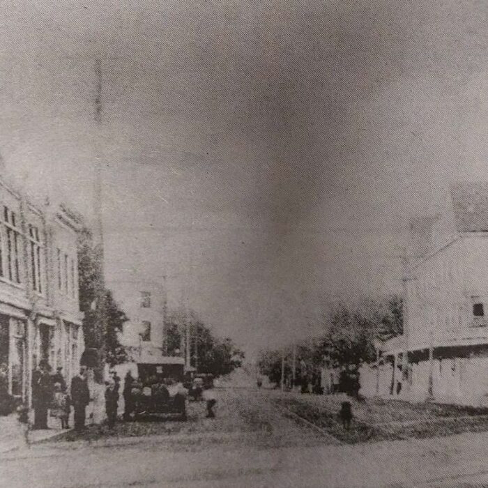 Black and white street view of Eveline Street