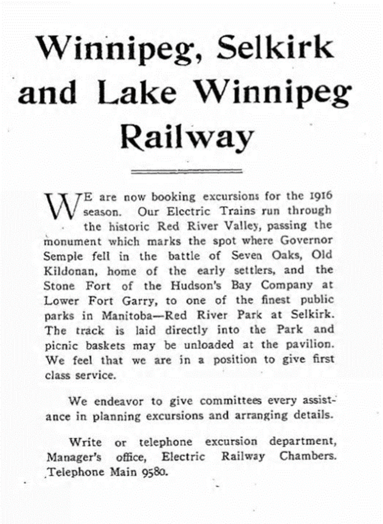 Article about the Winnipeg, Selkirk, and Lake Winnipeg Railway.