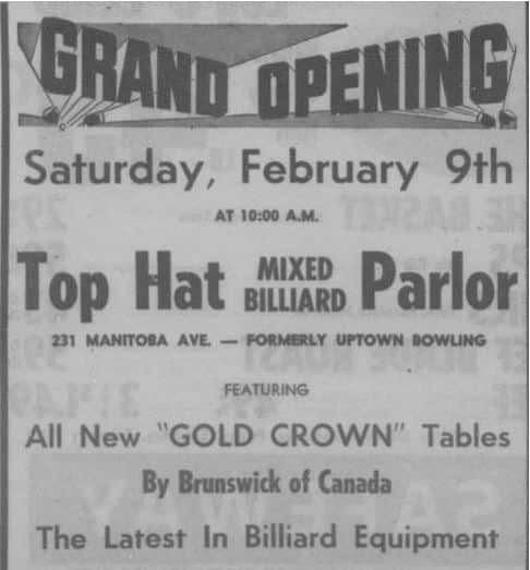 Newspaper article for a grand opening of bowling in Selkirk