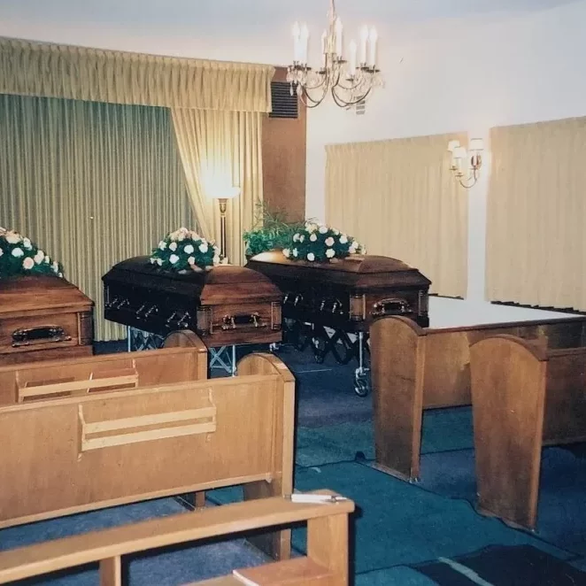 Filming of Capote at the Funeral Home, Date Unknown, Source Unknown Inside view of the funeral home