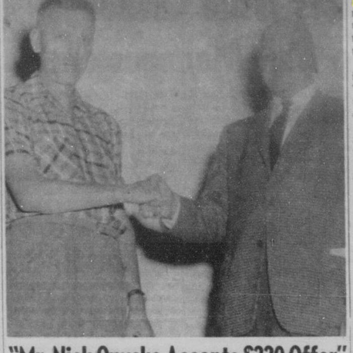 Mr. Nick Onysko Accepts Offer, July 6 1960, Selkirk Enterprise Newspaper article of Foto-Nite winner