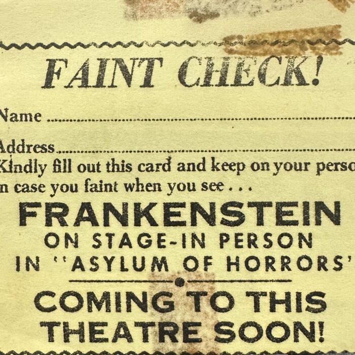 Frankenstein Movie Ticket