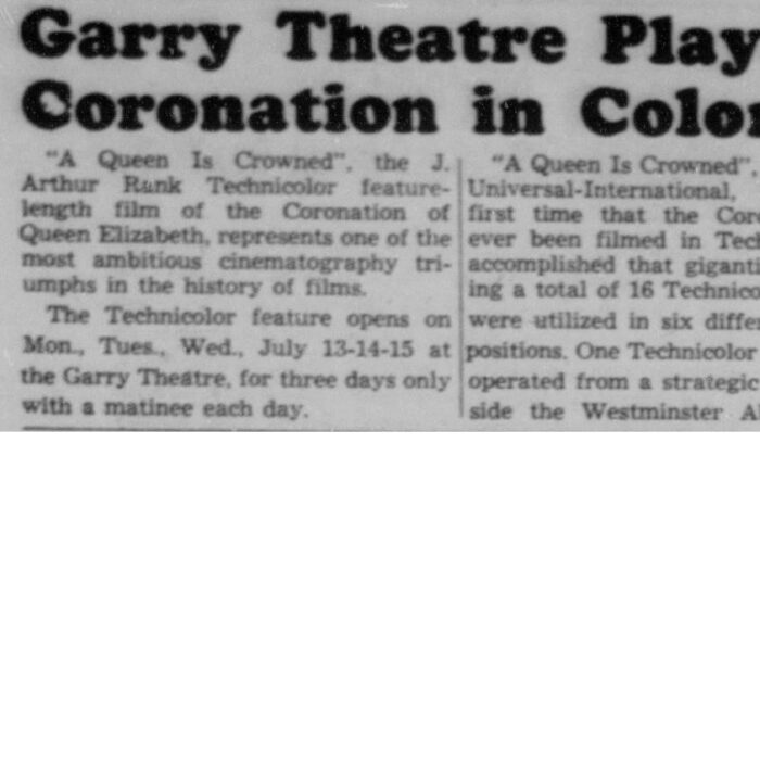 Garry Theatre Plays Coronation in Colour