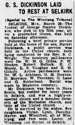 George Dickenson obituary