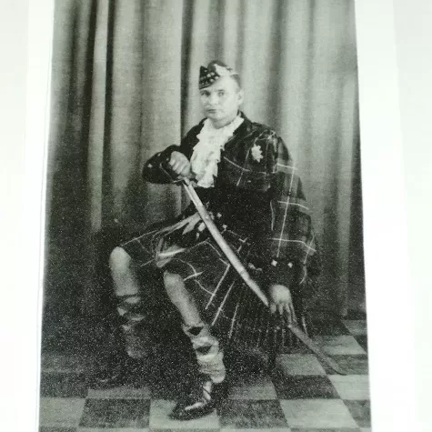 George in the Essex Scottish Regiment, Date Unknown, Jock Langlois Black and white portrait of George Langois
