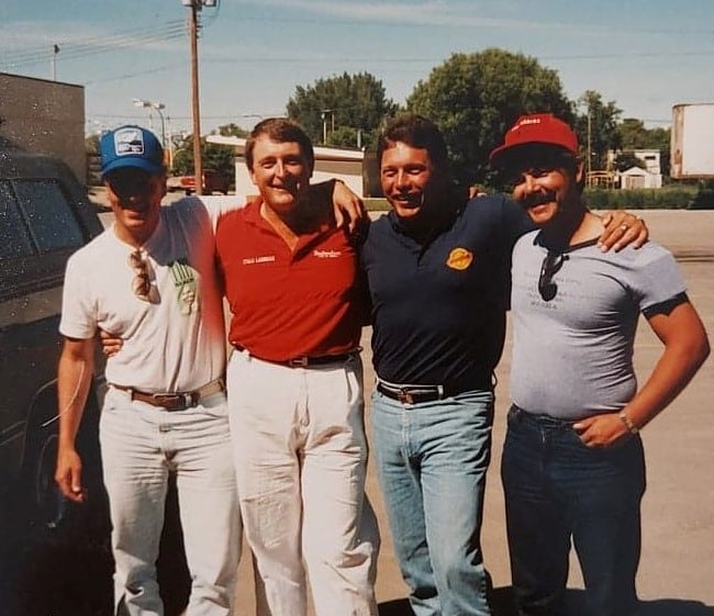From the left: Chuck, Italo Labignan and Henry Waszczuk from Canadian Sport Fishing, and Lary Fiddler