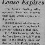 Bowling in Selkirk Jan 14, 1976 Selkirk Enterprise Newspaper article for bowling in Selkirk