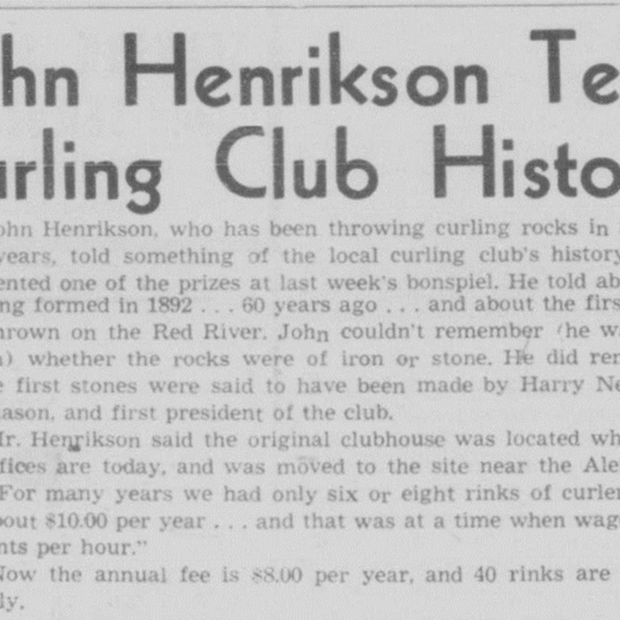 John Henrikson Tells Curling Club History