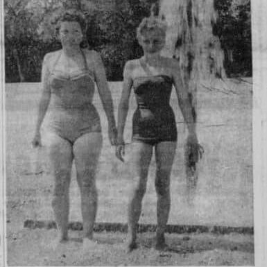 First In!, 1958, Selkirk Enterprise First two swimmer at Rotary Lake.