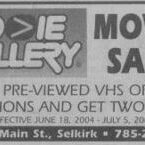 Movie Gallery Ad at 240 Main St, 2004, Selkirk Journal Advertisement for Movie Gallery Movie Sale