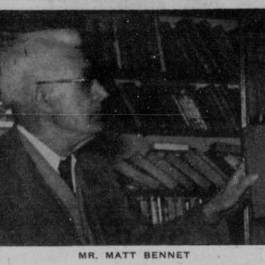 Librarian Matt Bennet, 1957, Selkirk Enterprise Picture of Mr. Matt Bennet