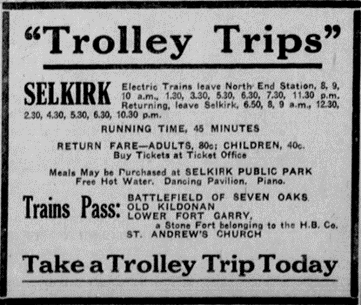 Advertisement for Trolley Trips.