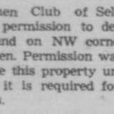 Article about the Kinsmen Club requesting permission from Selkirk to build a playground where Murray Sinclair Park now stands.