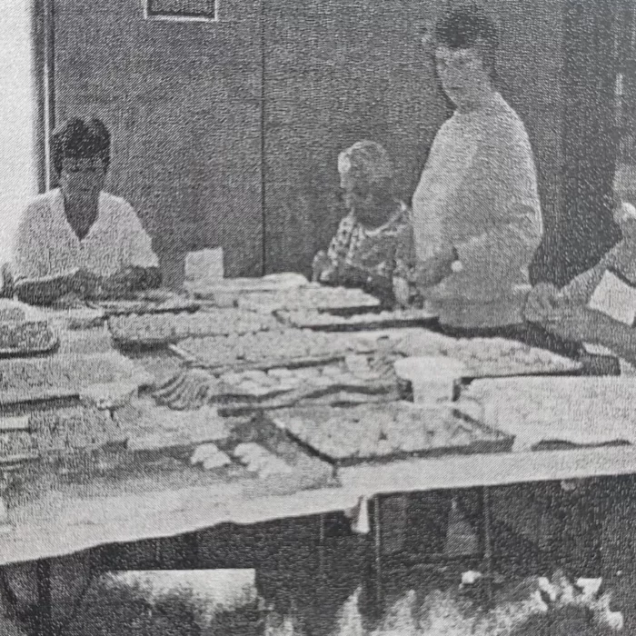 Group of people making perogies at Knox Church