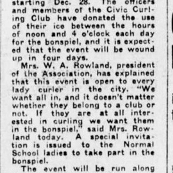 Lady Curlers to Conduct 'Spiel