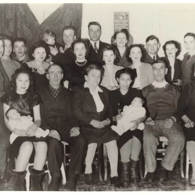 Langlois Family Photo, Date Unknown, Jock Langlois Black and white large family portrait of the Langois family