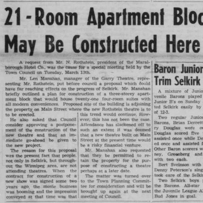 Newspaper article as a notice for an apartment building that may be built in the future