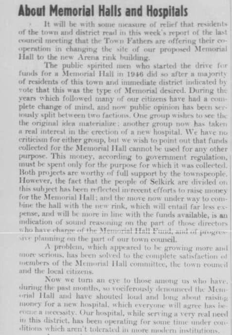 An article describing what Memorial Hall is about.