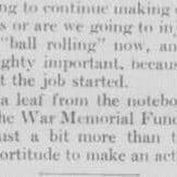 Article talking about how Memorial Hall will start being built now instead of later.