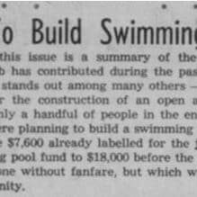 Rotarians To Build Swimming Pool, 1953, Selkirk Enterprise Newspaper article about Rotarians to build the Selkirk Pool.