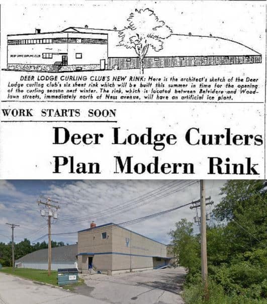 A drawing of the Dear Lodge Curlers Rink.