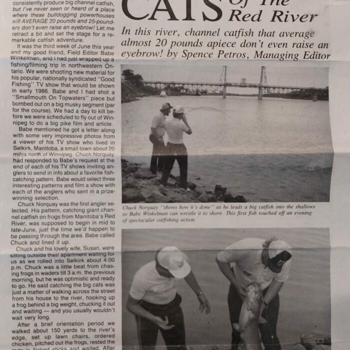 Newspaper article titled monster cats of the Red River