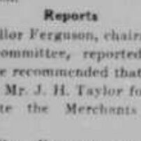Mr. J.H. Taylor gets approval to operate Merchant Hotel, 1926, Selkirk Weekly Journal Newspaper clipping about J.H. Taylor getting approval from the City to operate on the Merchant hotel for renovations