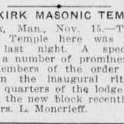 Newspaper article about the opening of the new Masonic Hall in Selkirk.
