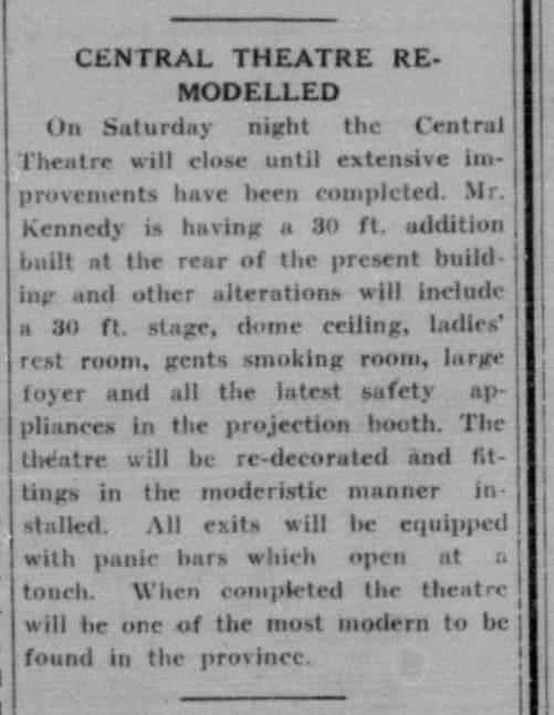 Newspaper article on the new renovations to the Selkirk Theatre.