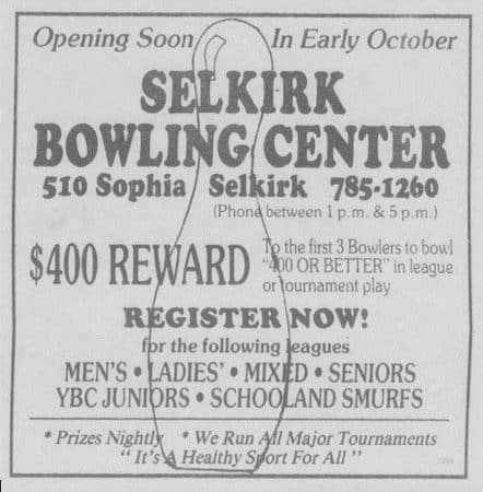 Newspaper advertisement for Bowling in Selkirk