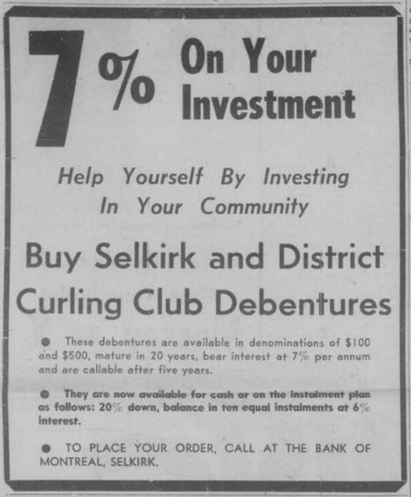 Advertisement for people to invest in the community of Selkirk.