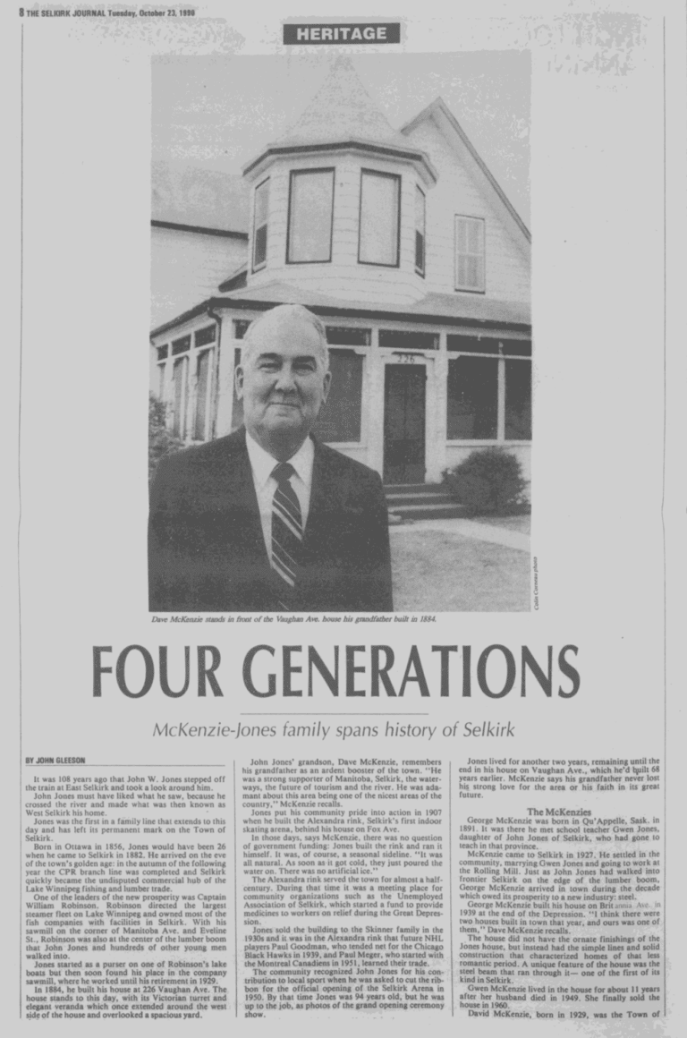 News Paper article on the Generations of the McKenzie family