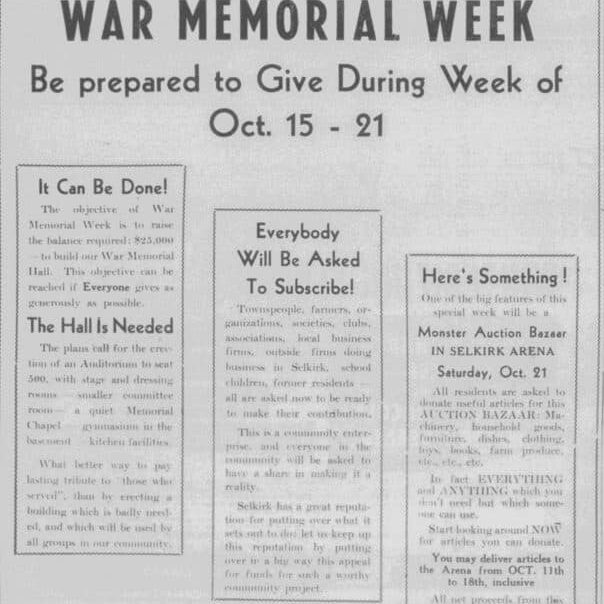 Newspaper article about Memorial Week.