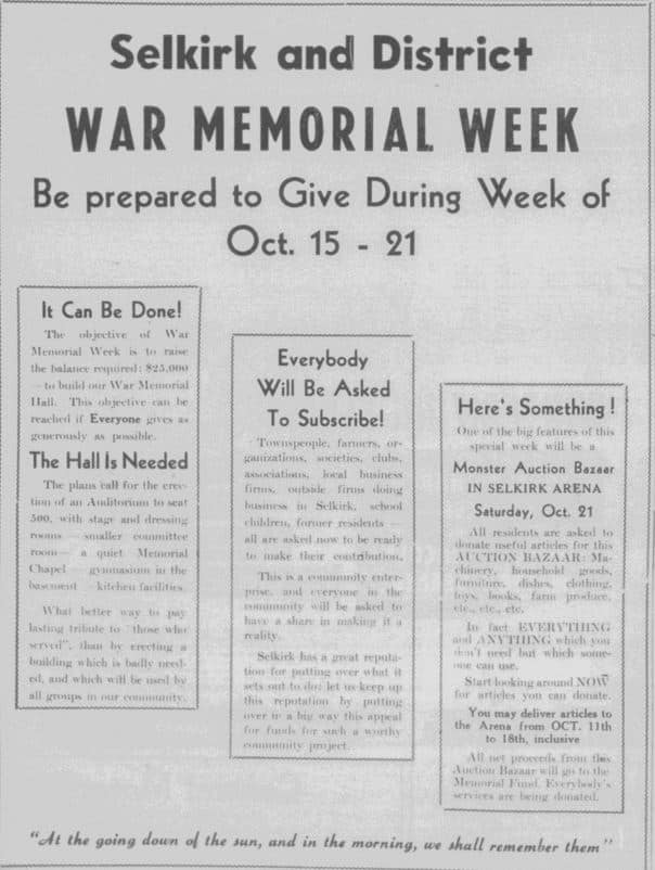 Newspaper article about Memorial Week.