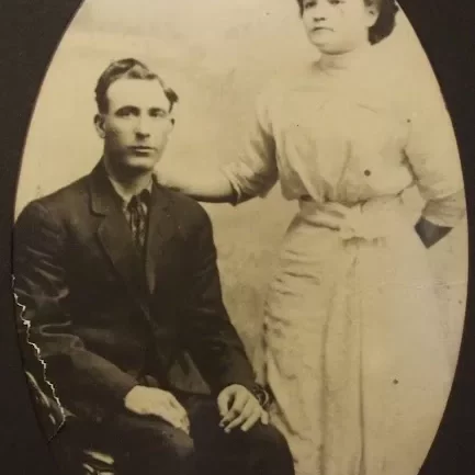 Peter and Jessi Langlois, Date Unknown, Jock Langlois Black and white portrait of Peter and Jessi Langois